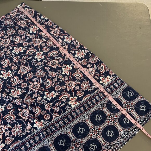 Talbots Womens XS Skirt Pull On Knit Maxi Floral Paisley Navy Boho Cottagecore - Picture 9 of 12